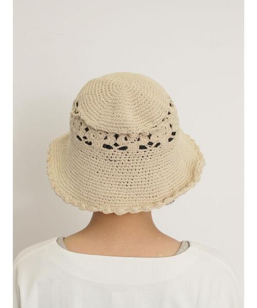 Samansa Mos2（サマンサ モスモス）の「モチーフニットハット（ハット・レディース・ブラック/キナリ・F）」の8枚目の写真