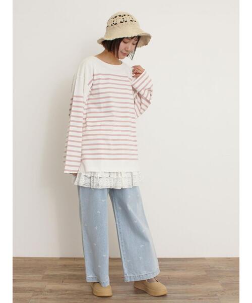 Samansa Mos2（サマンサ モスモス）の「モチーフニットハット（ハット・レディース・ブラック/キナリ・F）」の5枚目の写真