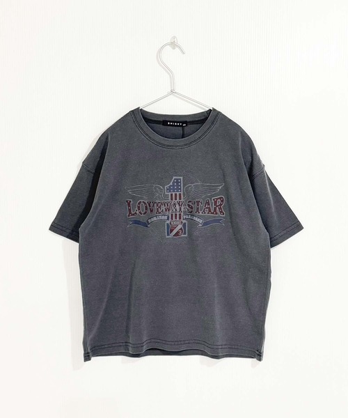 キッズ ピグメント染 オーバーサイズ半袖Tシャツ（Tシャツ/カットソー