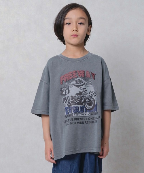 セール】キッズ ピグメント染 オーバーサイズ半袖Tシャツ（T