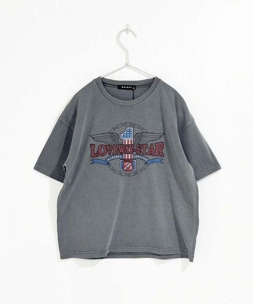 セール】キッズ ピグメント染 オーバーサイズ半袖Tシャツ（T