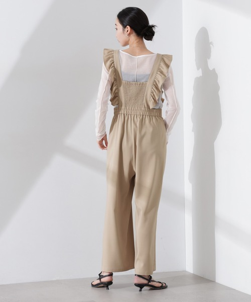 NANO universe（ナノユニバース）の「フリルスリーブオールインワン（サロペット/オーバーオール・レディース・ライトベージュ/ブラウン/ダークネイビー・FREE）」の9枚目の写真