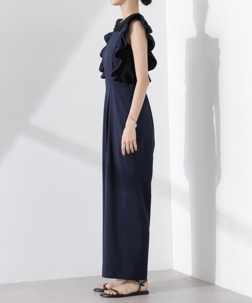 NANO universe（ナノユニバース）の「フリルスリーブオールインワン（サロペット/オーバーオール・レディース・ライトベージュ/ブラウン/ダークネイビー・FREE）」の19枚目の写真