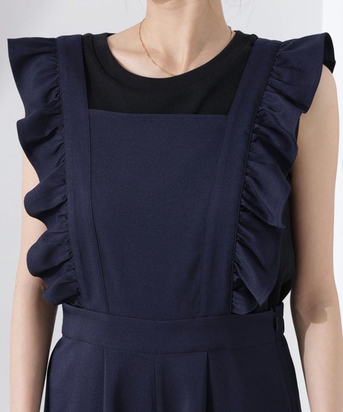 NANO universe（ナノユニバース）の「フリルスリーブオールインワン（サロペット/オーバーオール・レディース・ライトベージュ/ブラウン/ダークネイビー・FREE）」の17枚目の写真