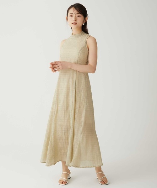 Luan（ルアン）の「【Luan】JACQUARD CHECK RIBBON ONEPIECE