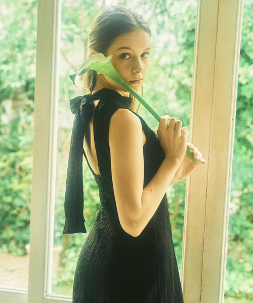 Luan（ルアン）の「【Luan】JACQUARD CHECK RIBBON ONEPIECE