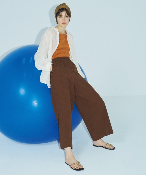 STRAWBERRY-FIELDS（ストロベリーフィールズ）の「ウエストギャザーパンツ（その他パンツ・レディース・黄緑系/ネイビー/ブラック/ライトグレー/ブラウン/ライトグリーン・1/2）」の14枚目の写真