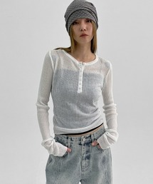 DIESEL K-Lancy ヘンリーネック ニットセーター ベージュ SS23 DIESEL K-Lancy ヘンリーネック ニットセーター ベージュ SS23