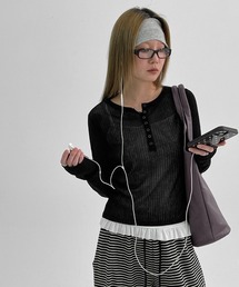 BLACKUP | [MADE] サマーヘンリーネックリブニット(ニット/セーター)