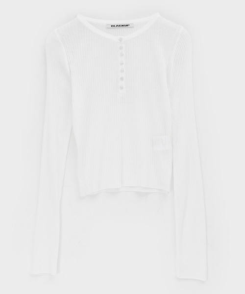 BLACKUP（ブラックアップ）の「[MADE] サマーヘンリーネックリブニット（ニット/セーター・レディース・ブラック/アイボリー・FREE）」の15枚目の写真