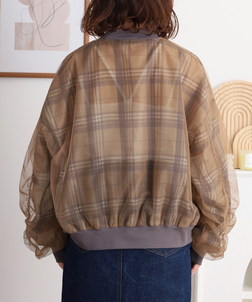 hunch（ハンチ）の「hunch チュール×シアーブルゾン（ブルゾン・レディース・グレー系その他/ブラック/グレイッシュベージュ/ベージュ系その他・FREE）」の7枚目の写真