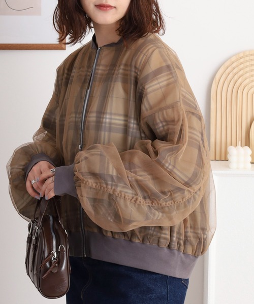 hunch（ハンチ）の「hunch チュール×シアーブルゾン（ブルゾン・レディース・グレー系その他/ブラック/グレイッシュベージュ/ベージュ系その他・FREE）」の15枚目の写真