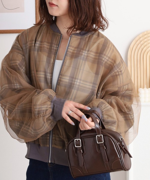 hunch（ハンチ）の「hunch チュール×シアーブルゾン（ブルゾン・レディース・グレー系その他/ブラック/グレイッシュベージュ/ベージュ系その他・FREE）」の17枚目の写真