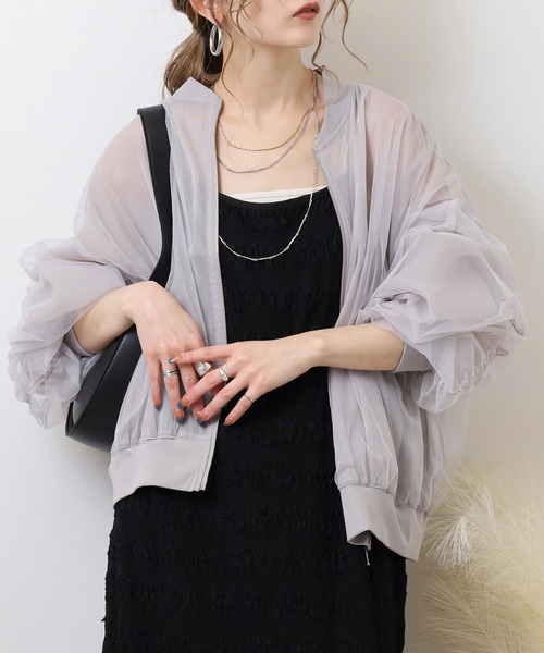 hunch（ハンチ）の「hunch チュール×シアーブルゾン（ブルゾン・レディース・グレー系その他/ブラック/グレイッシュベージュ/ベージュ系その他・FREE）」の20枚目の写真