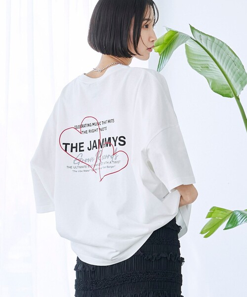 coen(コーエン)の「SunnySports(サニースポーツ)別注ハートビッグTシャツ(Tシャツ/カットソー・レディース・ダークグレー/オフホワイト/ナチュラル・FREE)」の1枚目の写真