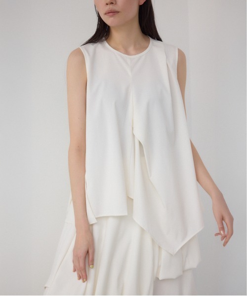 【PLUS】ランダムドレープブラウス/レディース/トップス シャツ　ブラウス  ノースリーブ ブランド AZUL PLUS【SALE】 セール】【PLUS】ランダムドレープブラウス（シャツ/ブラウス