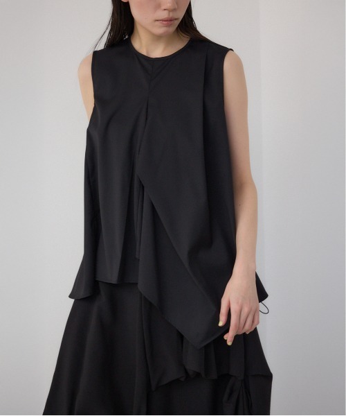 【PLUS】ランダムドレープブラウス/レディース/トップス シャツ　ブラウス  ノースリーブ ブランド AZUL PLUS【SALE】 セール】【PLUS】ランダムドレープブラウス（シャツ/ブラウス