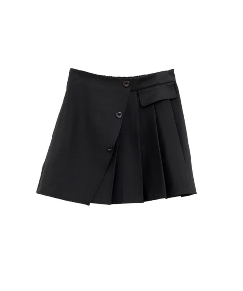 LVEU.】アシメプリーツミニスカート / ボトムス スカート ミニ