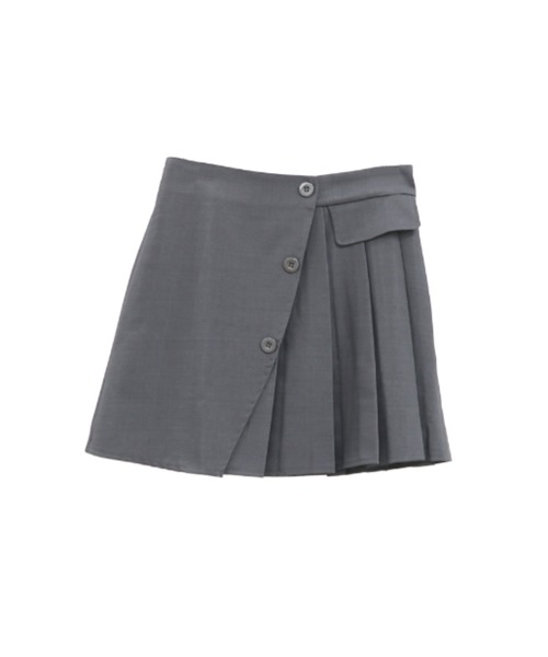 LVEU.】アシメプリーツミニスカート / ボトムス スカート ミニ