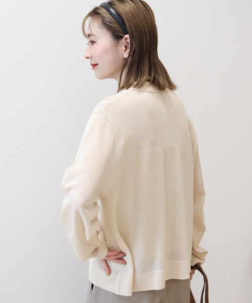 AMERICAN HOLIC(アメリカンホリック)の「シアー襟付きカーディガン(カーディガン/ボレロ・レディース・ブラック/ピンク系その他3/ホワイト系その他2/ライトブルー・L/M)」の6枚目の写真