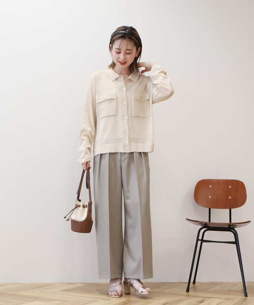 AMERICAN HOLIC(アメリカンホリック)の「シアー襟付きカーディガン(カーディガン/ボレロ・レディース・ブラック/ピンク系その他3/ホワイト系その他2/ライトブルー・L/M)」の8枚目の写真