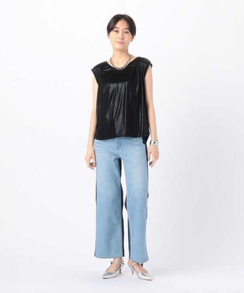 K.T KIYOKO TAKASE（キヨコタカセ）の「箔スムース デザインタンクトップ（タンクトップ・レディース・ピンクゴールド・9号）」の2枚目の写真