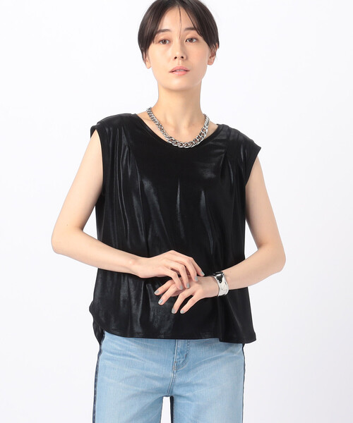 K.T KIYOKO TAKASE（キヨコタカセ）の「箔スムース デザインタンクトップ（タンクトップ・レディース・ピンクゴールド・9号）」の3枚目の写真