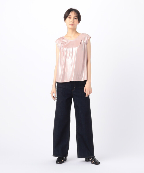 K.T KIYOKO TAKASE（キヨコタカセ）の「箔スムース デザインタンクトップ（タンクトップ・レディース・ピンクゴールド・9号）」の4枚目の写真