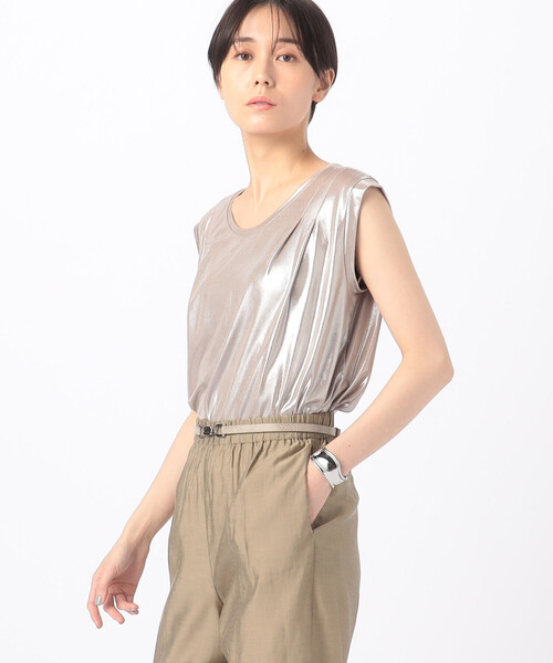K.T KIYOKO TAKASE（キヨコタカセ）の「箔スムース デザインタンクトップ（タンクトップ・レディース・ピンクゴールド・9号）」の7枚目の写真