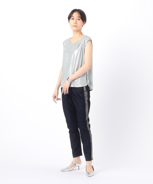 K.T KIYOKO TAKASE（キヨコタカセ）の「箔スムース デザインタンクトップ（タンクトップ・レディース・ピンクゴールド・9号）」の8枚目の写真