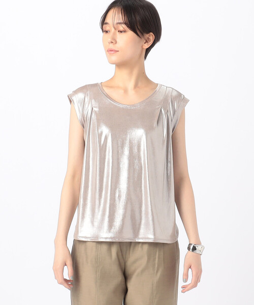 K.T KIYOKO TAKASE（キヨコタカセ）の「箔スムース デザインタンクトップ（タンクトップ・レディース・ピンクゴールド・9号）」の12枚目の写真