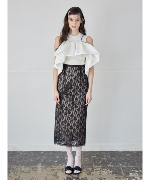 etre loin（エトルワン）の「Voluminous frill knit top（ニット/セーター・レディース・ブラック/ホワイト/ネイビー・M）」の12枚目の写真