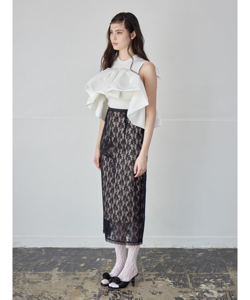 etre loin（エトルワン）の「Voluminous frill knit top（ニット/セーター・レディース・ブラック/ホワイト/ネイビー・M）」の13枚目の写真