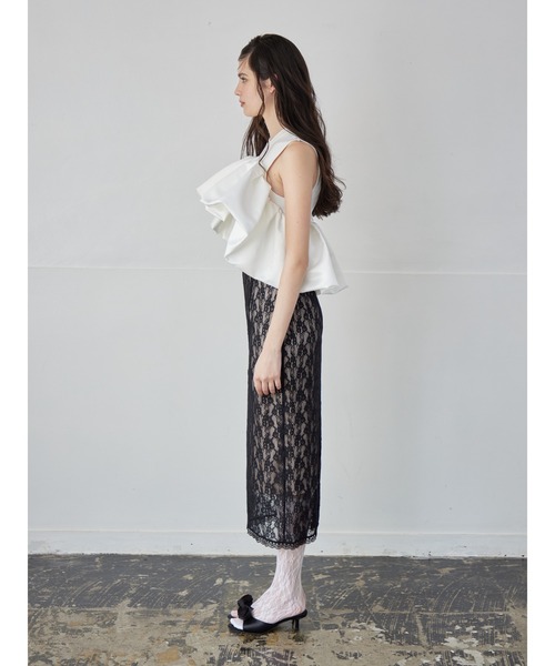 etre loin（エトルワン）の「Voluminous frill knit top（ニット/セーター・レディース・ブラック/ホワイト/ネイビー・M）」の14枚目の写真