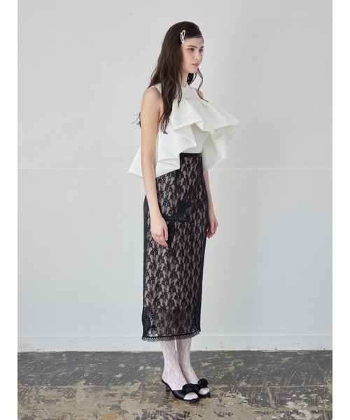 etre loin（エトルワン）の「Voluminous frill knit top（ニット/セーター・レディース・ブラック/ホワイト/ネイビー・M）」の17枚目の写真