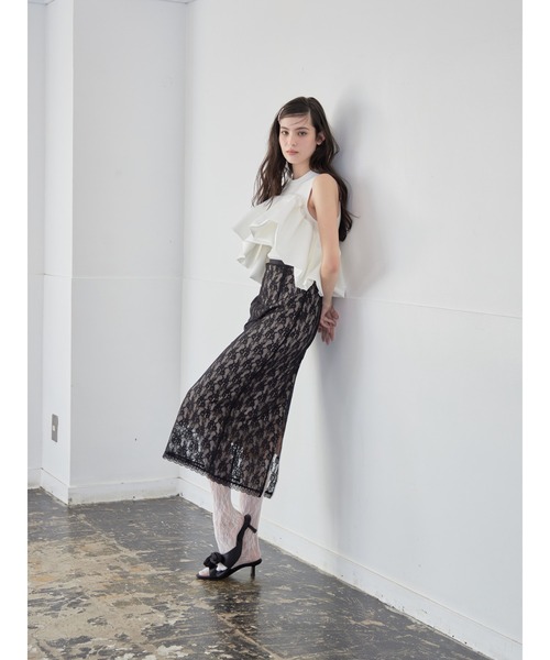 etre loin（エトルワン）の「Voluminous frill knit top（ニット/セーター・レディース・ブラック/ホワイト/ネイビー・M）」の9枚目の写真