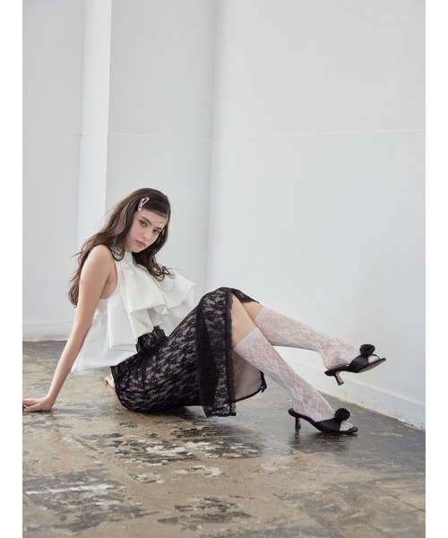 etre loin（エトルワン）の「Voluminous frill knit top（ニット/セーター・レディース・ブラック/ホワイト/ネイビー・M）」の7枚目の写真