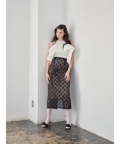 etre loin（エトルワン）の「Voluminous frill knit top（ニット/セーター・レディース・ブラック/ホワイト/ネイビー・M）」の5枚目の写真