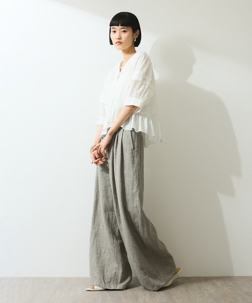 ADAM ET ROPE'（アダムエロペ）の「【WEB限定】パフスリーブギャザーブラウス（シャツ/ブラウス・レディース・オフホワイト/ブラック/ブラック系その他/ホワイト・FREE）」の20枚目の写真