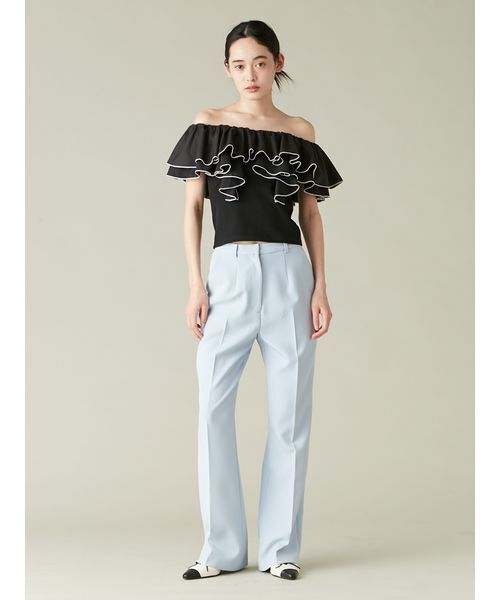 tシャツ デコルテフリルカットトップス レディース デコルテフリルカットトップス（Tシャツ/カットソー）｜LILY