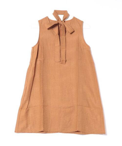 STYLEBLOCK（スタイルブロック）の「リネンタッチタイ付きチュニックブラウス（シャツ/ブラウス・レディース・ブラック/ホワイト/テラコッタ・M）」の3枚目の写真