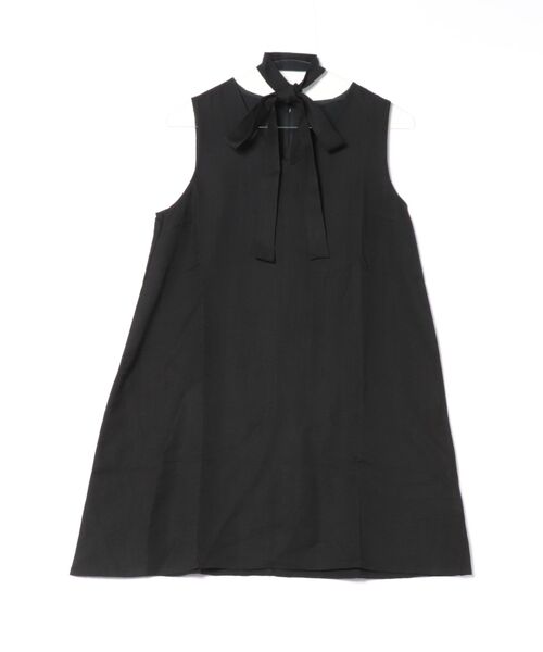 STYLEBLOCK（スタイルブロック）の「リネンタッチタイ付きチュニックブラウス（シャツ/ブラウス・レディース・ブラック/ホワイト/テラコッタ・M）」の2枚目の写真