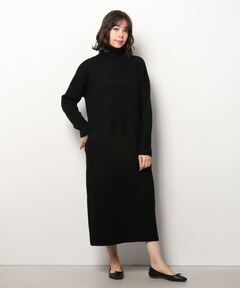 セール】CashSoft カシミヤタッチ リブ タートルネック ミニ ニット