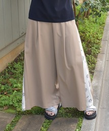 axes femme | サイド柄切替ワイドパンツ(その他パンツ)