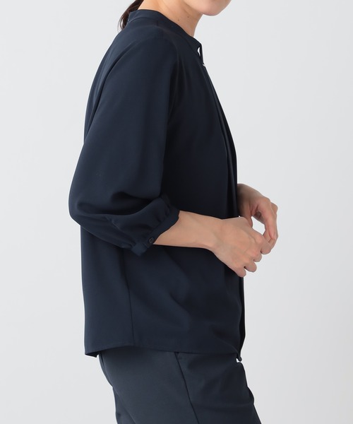 GALLORIA(ギャローリア)の「オフィススタイルにおすすめ パーツ付きボウタイブラウス(シャツ/ブラウス・レディース・ネイビー/ホワイト/ライトグレー・LL/S/M/L)」の14枚目の写真
