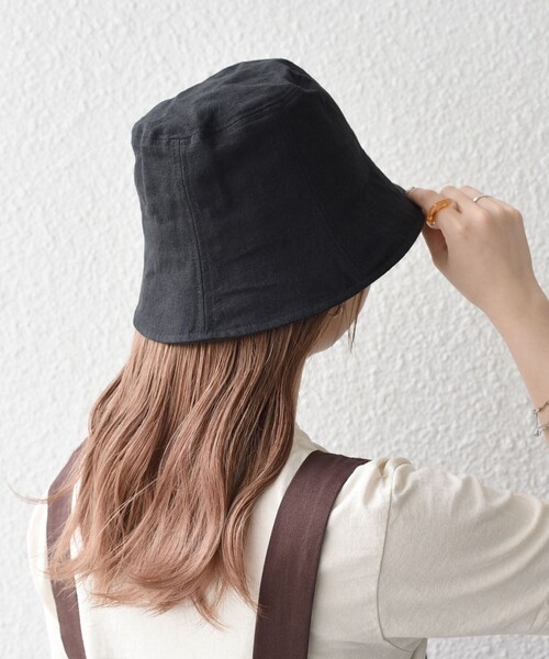 SHIPS any(シップス エニィ)の「SHIPS any: コットン リネン ハット(ハット・レディース・ブラック/ナチュラル・ONE SIZE)」の1枚目の写真