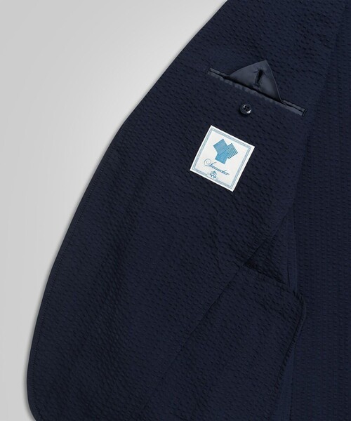 BROOKS BROTHERS(ブルックスブラザーズ)の「スーピマコットン シアサッカー 段返り3釦 アンコンジャケット Traditional(テーラードジャケット・メンズ・ネイビー・LARGE/MEDIUM/SMALL)」の8枚目の写真