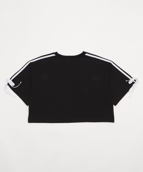 WEGO(ウィゴー)の「WEGO/2ラインリボングラフィックショートT(Tシャツ/カットソー・レディース・ホワイト/ピンク/ブラック・SMALL/MEDIUM)」の4枚目の写真
