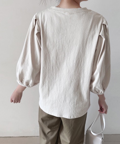 Doux Belle（ドゥーベル）の「ボリュームスリーブ 7分袖トップス（Tシャツ/カットソー・レディース・ホワイト/ブラウン/ピンク/ベージュ/ブラック/ブルー/グレー・MEDIUM）」の9枚目の写真