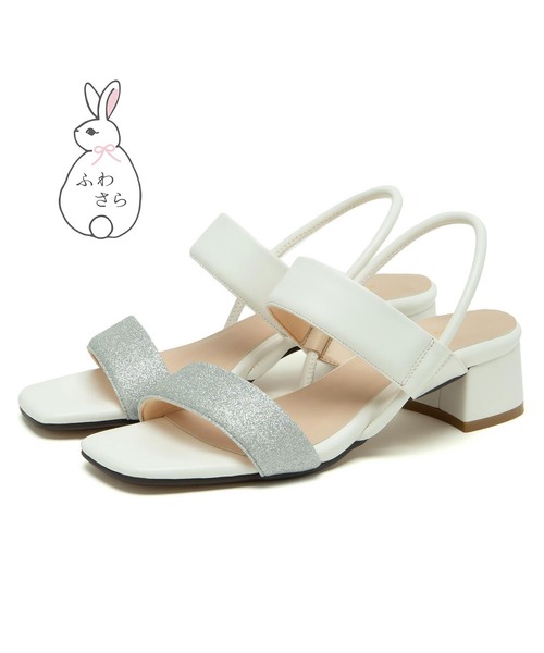JELLY BEANS(ジェリービーンズ)の「<ふわさら>グリッターレースストレッチバックベルトサンダル(204-53070)JELLY BEANS(ジェリービーンズ)(サンダル・レディース・ピンク/ブラック/シルバー・SS/S/M/L/LL)」の7枚目の写真
